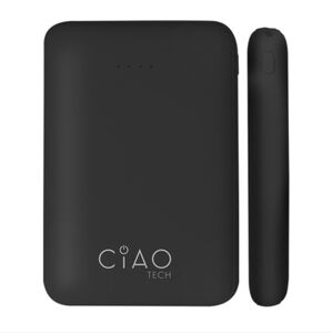 Ciao Tech Power Bank DUAL USB 10,000mAh Super Slim Compact Charger in Black BNWT